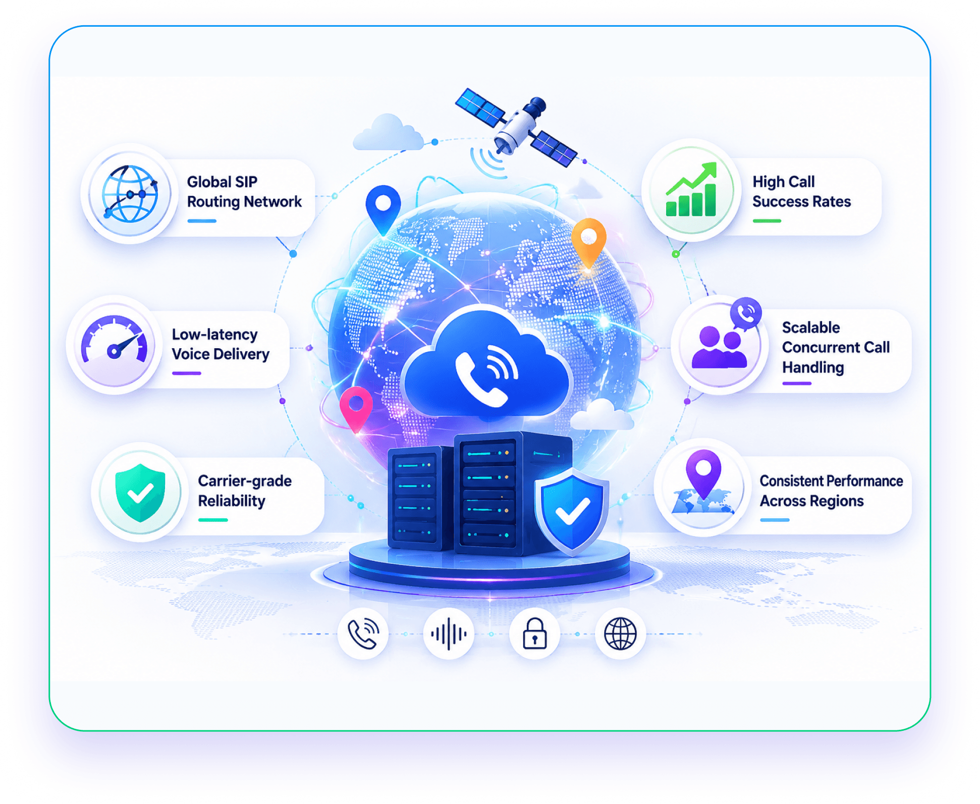 Global voice infrastructure for SaaS scale illustration