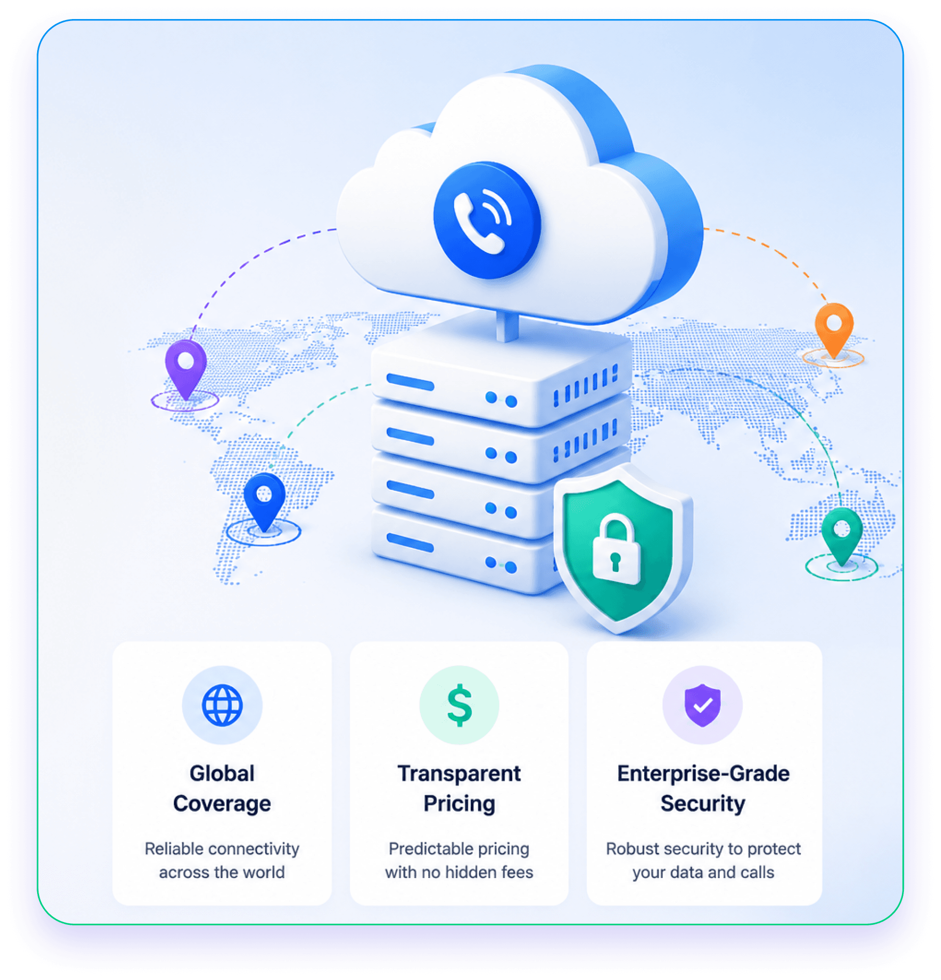 Cloud infrastructure and security product illustration
